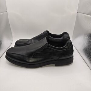 Genuine Grip Shoes Mens Size 8.5 Black Slip On Square Toe Dress Oxford 84554-001